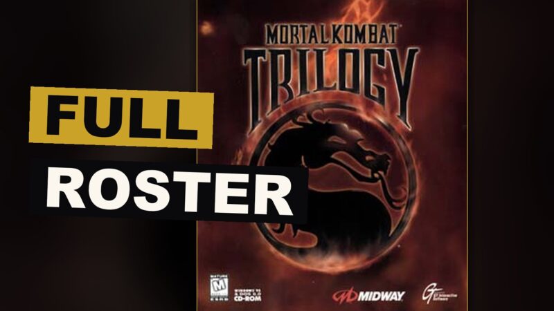 Two fighters meet in a dim arena lit by neon light, echoing the many characters gathered within Mortal Kombat Trilogy.
