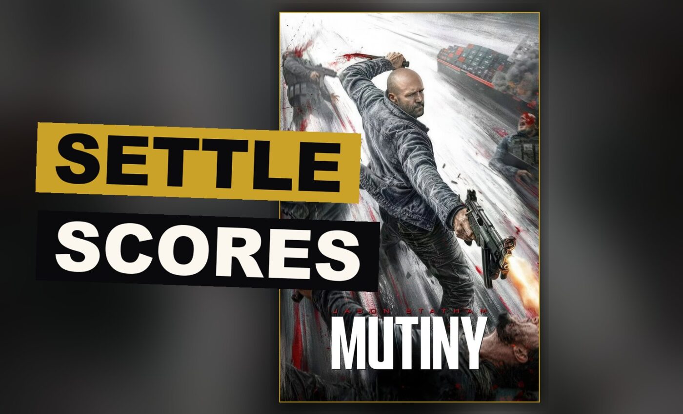 A man wages a solitary war upon a cargo ship, fists raised, seeking to settle a bitter score.