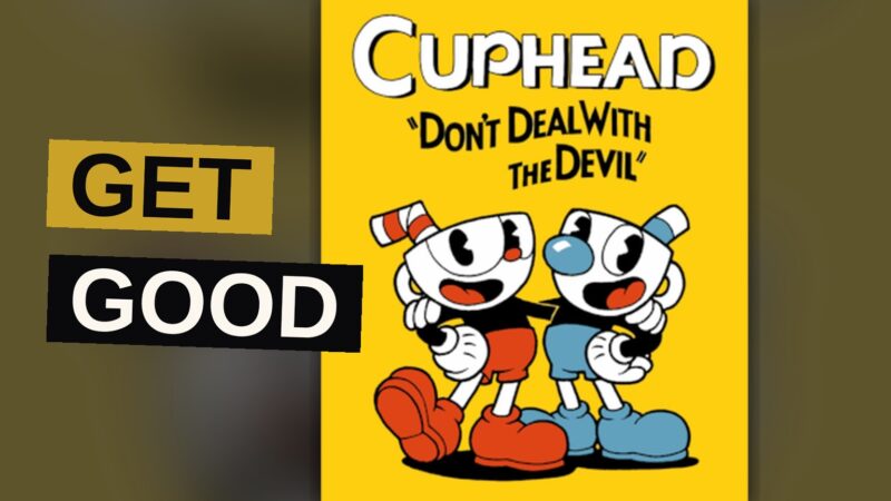 Cuphead dodges enemy fire in a vintage cartoon-style boss battle.
