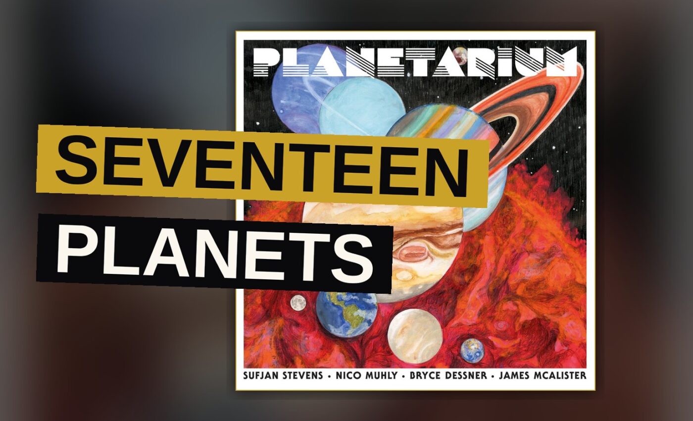 An astronaut floats among distant planets within a vast and silent universe.