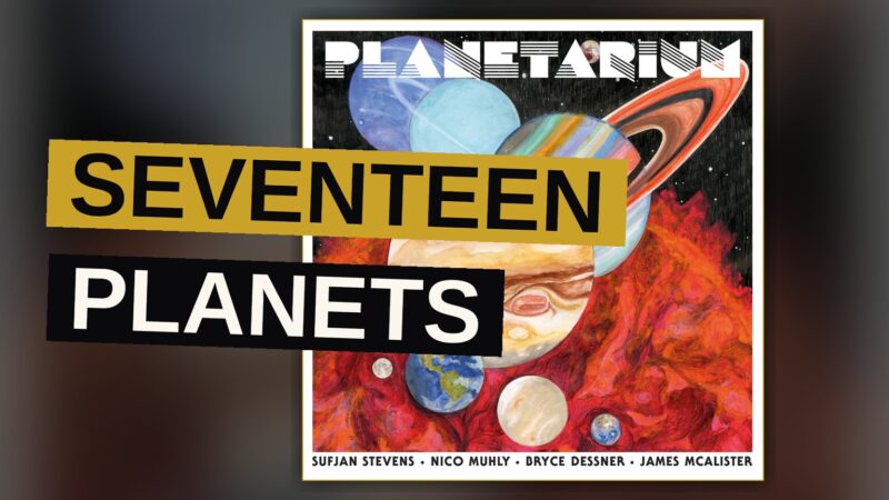 An astronaut floats among distant planets within a vast and silent universe.