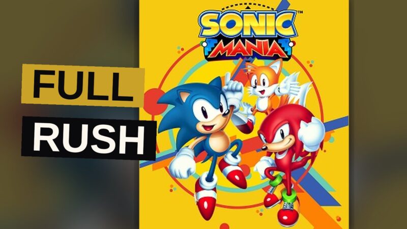 A blue hedgehog dashes through a vibrant green zone at high speed.