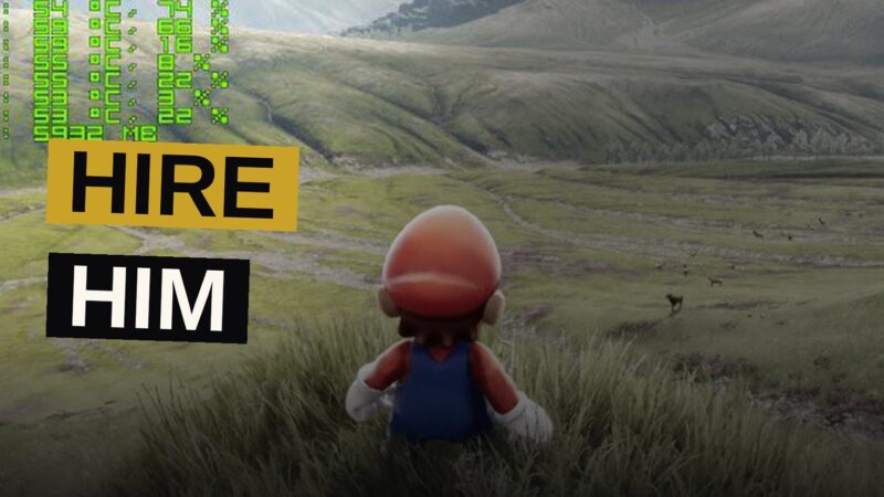 A comparison image contrasting a classic pixelated video game character with a hyper-realistic fan-made render, illustrating the meme's joke.