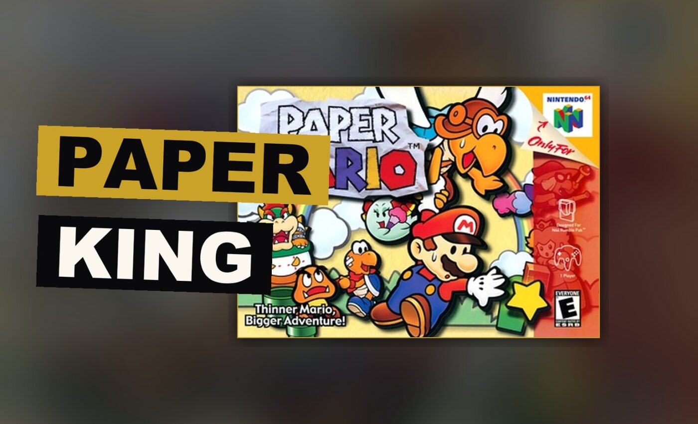 Mario, made of paper, bends thin to slip through a narrow opening in a warm, welcoming kingdom.