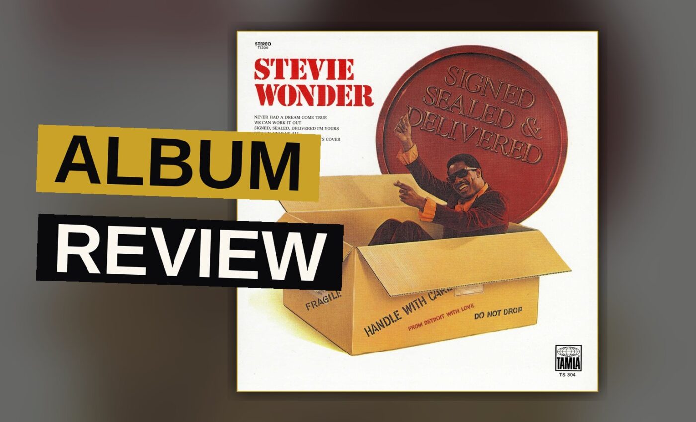 A stylized portrait of Stevie Wonder in a 1970s suit, holding a vinyl record, with a funky and energetic vibe.