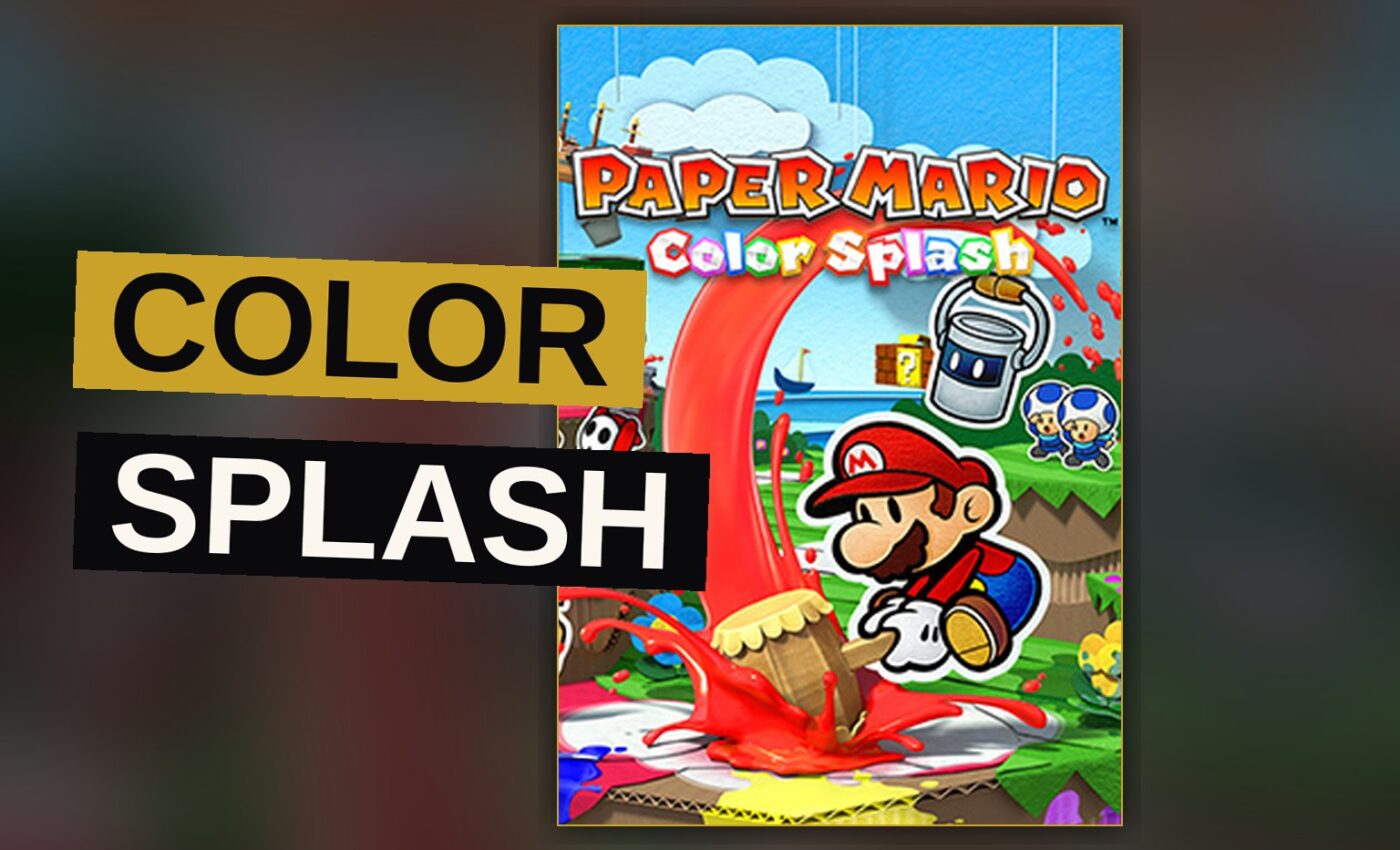 Mario stands amid a bright painted realm, brush in hand, ready to alter the very hue of his surroundings.