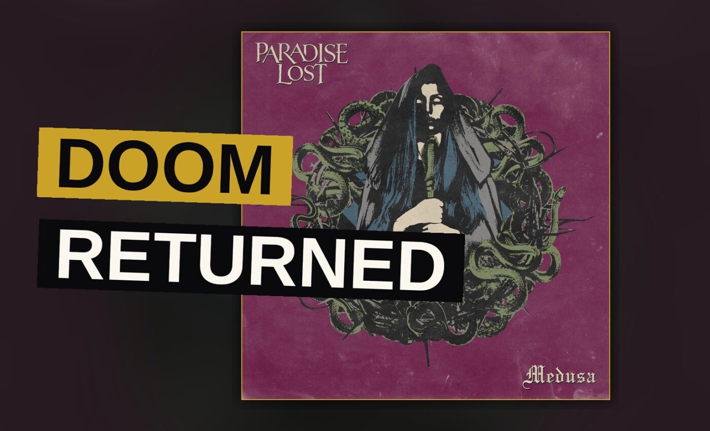 A cloaked figure stands amid crumbling ruins beneath a stormy sky, evoking dread and endurance.