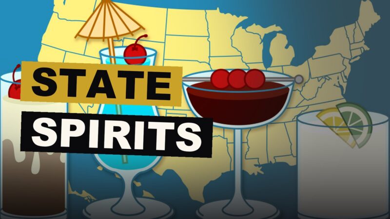 An arrangement wherein each state is figured as a goblet of spirits peculiar unto itself.