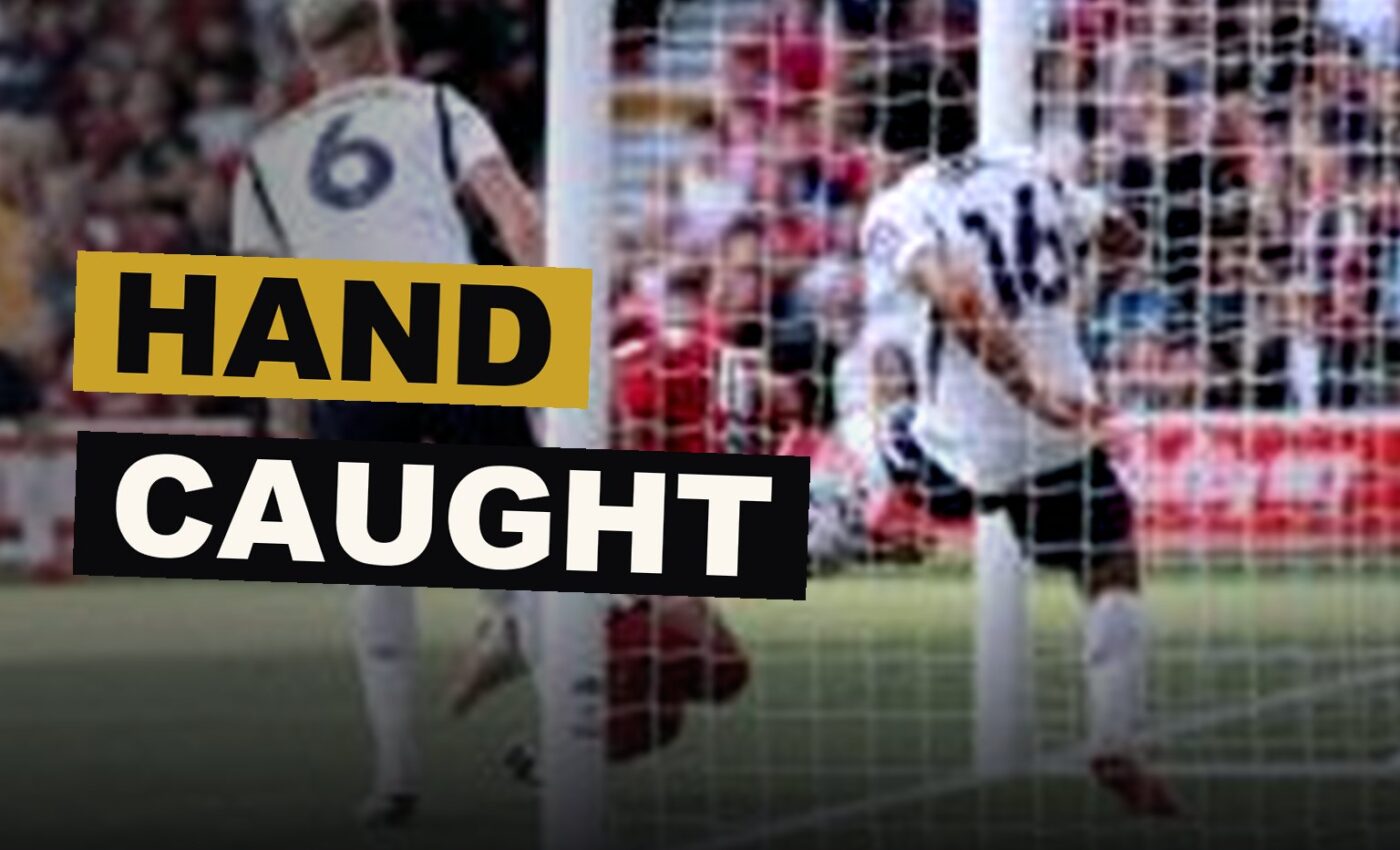 A video now revealed shows the hand of the player touching the ball ere it crossed the fatal line.