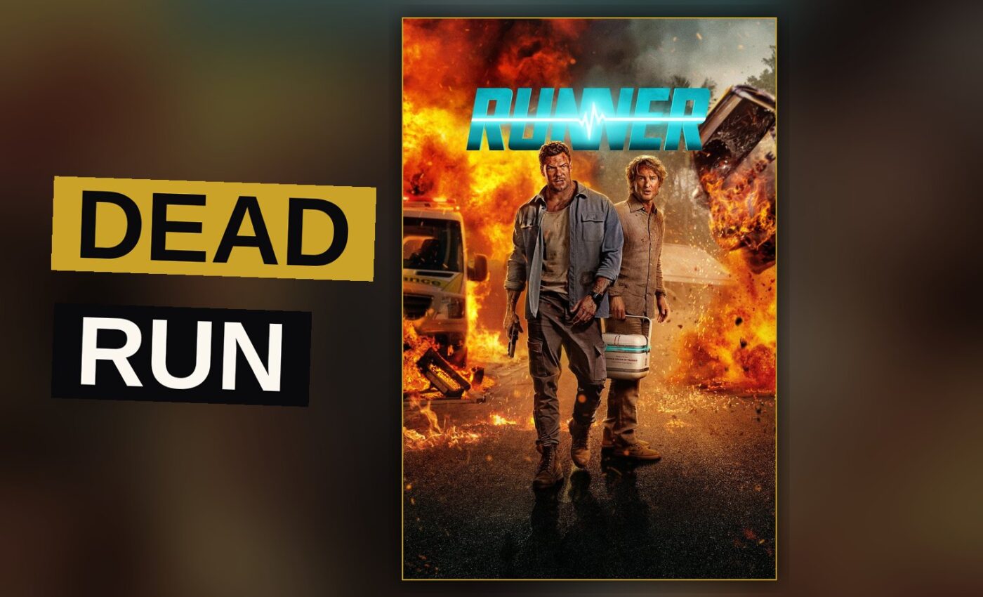 A former soldier and his partner race through a dark, wet street as danger closes in behind them.
