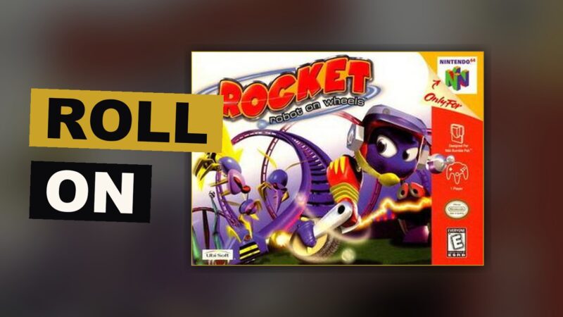 A wheeled robot carries a box while moving through a strange park world full of machines.