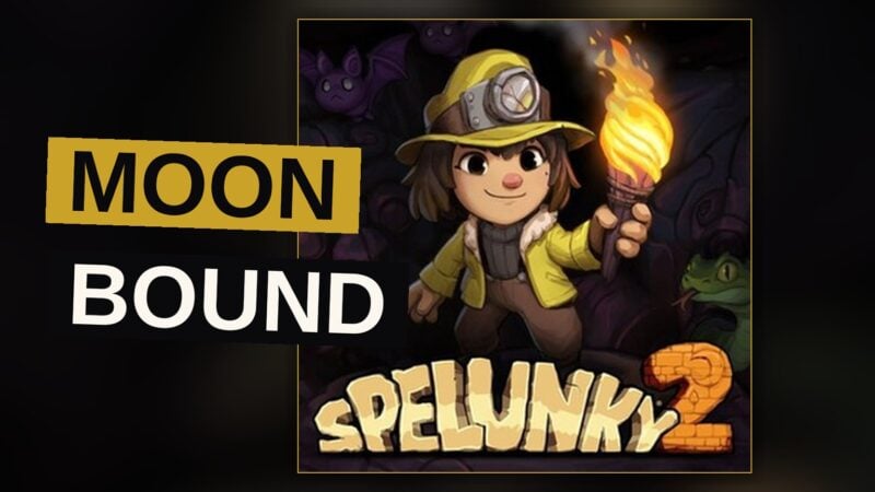 A daughter of an explorer, whip in hand, descends through a perilous cave toward a distant moon.