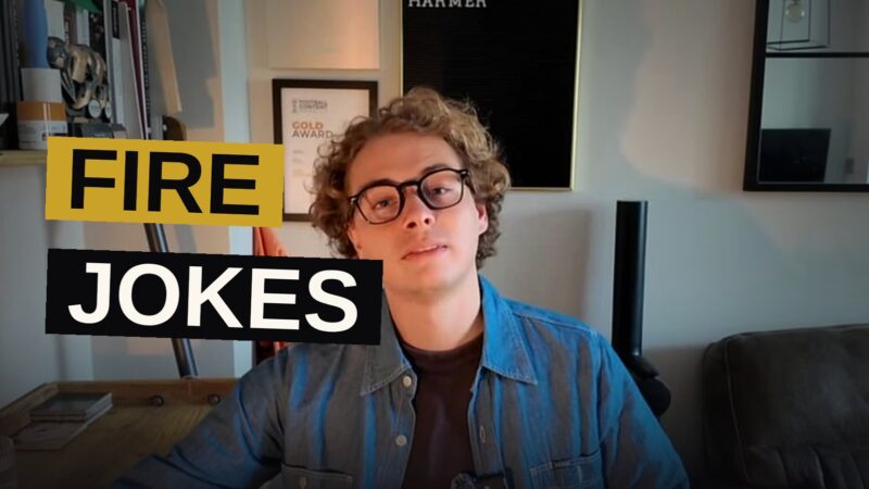 A soccer YouTuber stands amid a chaotic studio filled with random sports memorabilia, evoking the bizarre final videos of his HITC Sevens era.