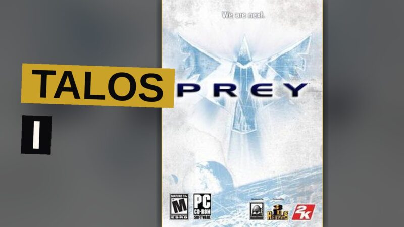 A scientist stands warily in a shadowy space station corridor as a black, oily alien substance seeps from the walls.