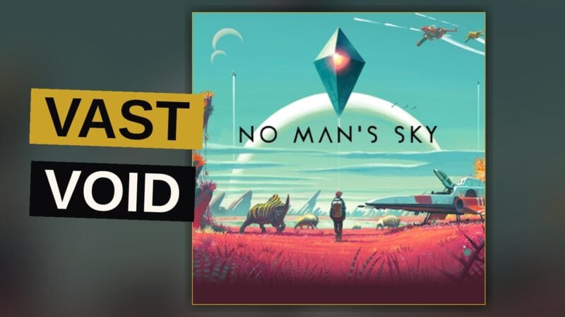 An astronaut stands alone upon a barren alien world beneath a starlit sky.