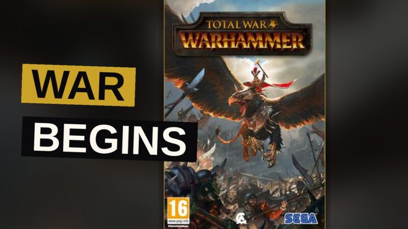 Armies of men and elves clash upon a vast battlefield beneath a stormy sky.
