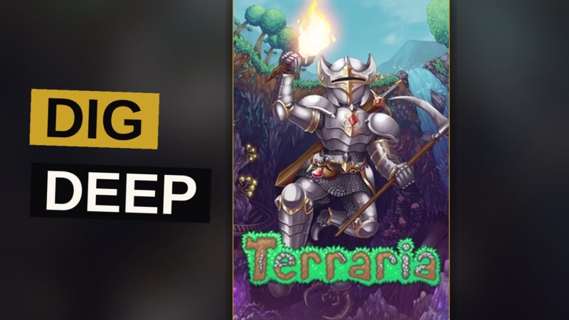 A miner digs through stone layers beneath a glowing torch, searching for ore and treasure.