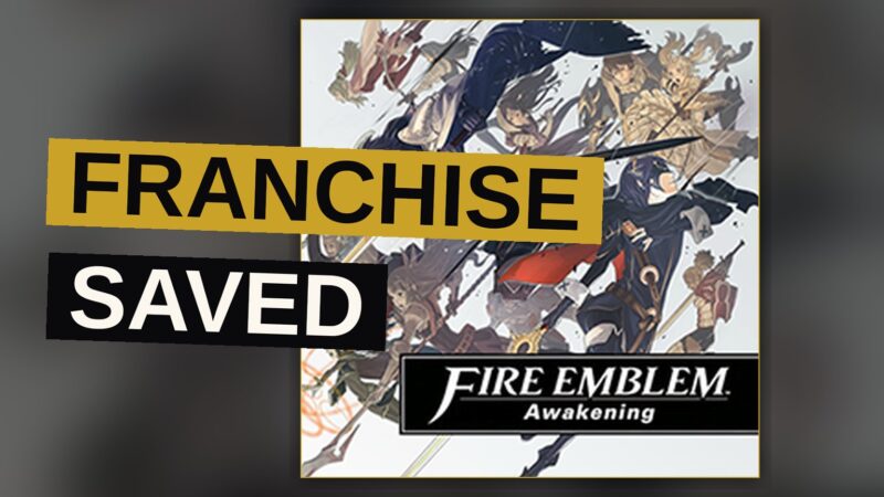 Chrom and Robin stand back-to-back on a battlefield as a dragon looms in the sky.