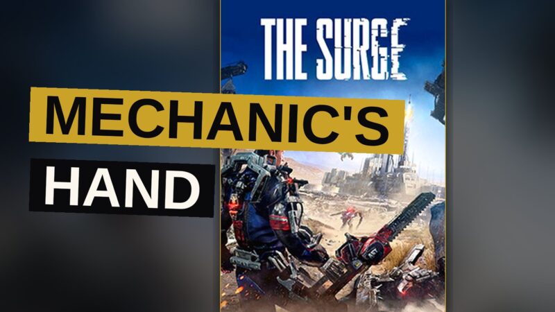 An armored warrior stands before a massive mechanical beast in a crumbling industrial city.
