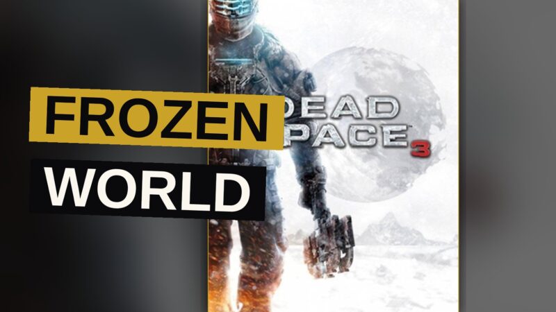 An armored survivor wields a massive weapon before a glowing signal upon a frozen alien world.