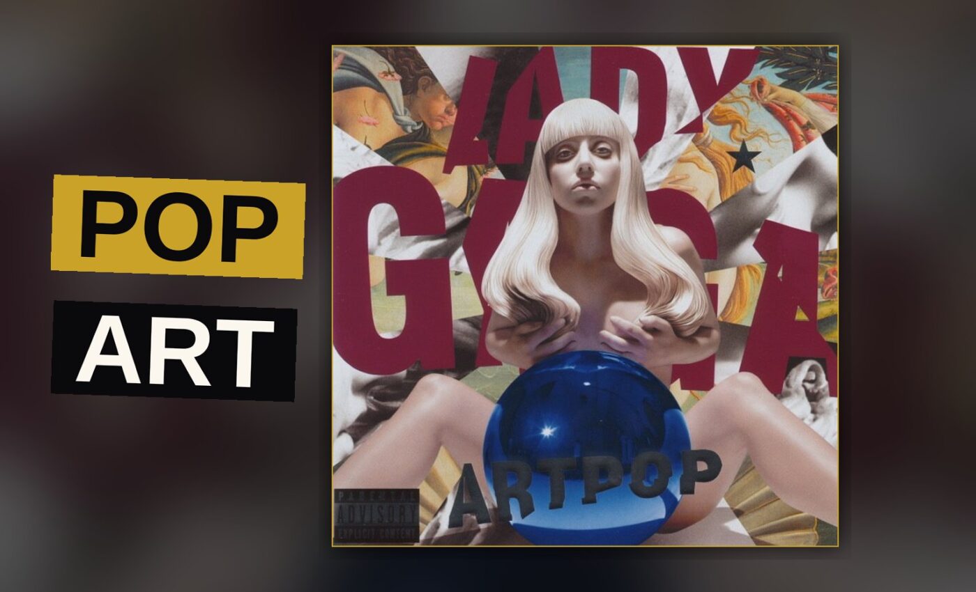 A stylized portrait of a pop singer in glamorous, reflective clothing.