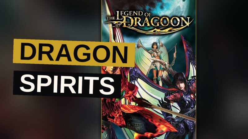 A warrior bound to a Dragoon spirit soars through the air above a ruined kingdom.