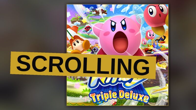 A pink round hero floats across a colorful dream world filled with stars and friendly companions.