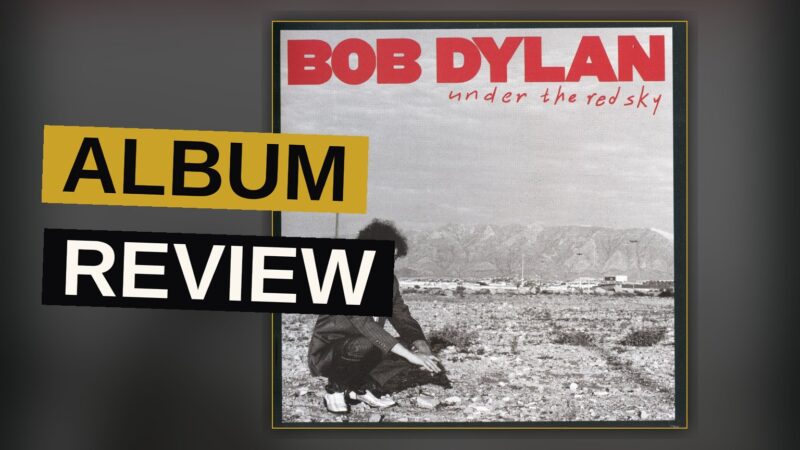 An illustration of a solitary figure walking under a deep red sky across a barren field, evoking a vintage album cover mood.