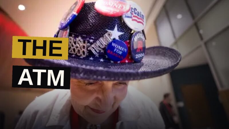 A crowded Texas arena filled with Republican convention attendees under stage lighting.