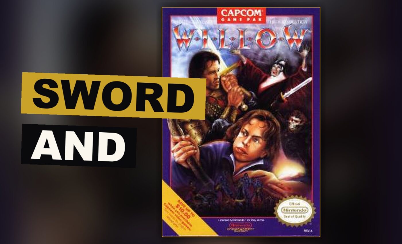 A hero holds his sword amid a shadowed wood, magic glowing about him.