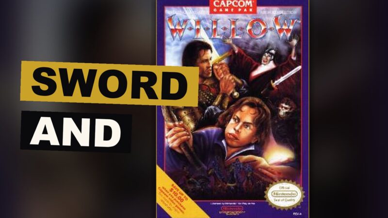 A hero holds his sword amid a shadowed wood, magic glowing about him.