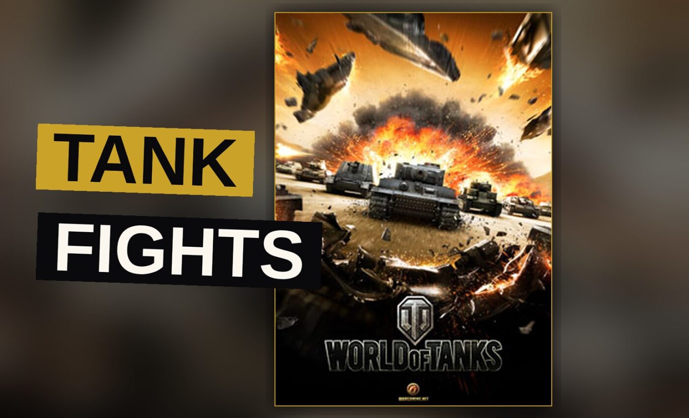 An armored war machine rumbles across a desolate field amid the fury of battle.