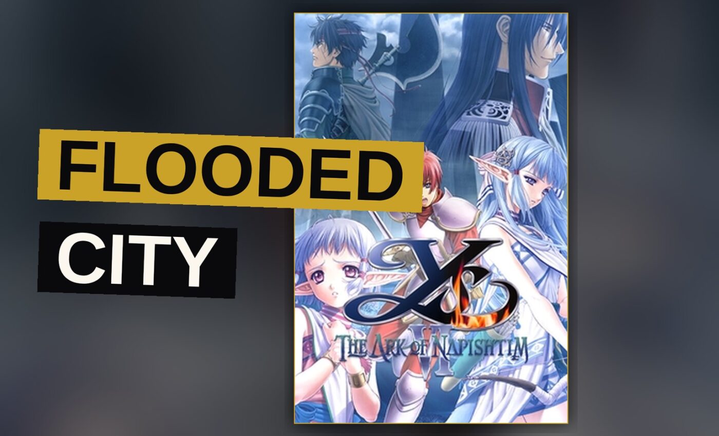 A drowned city rises above the water, its ruins holding the memory of a forgotten hero.
